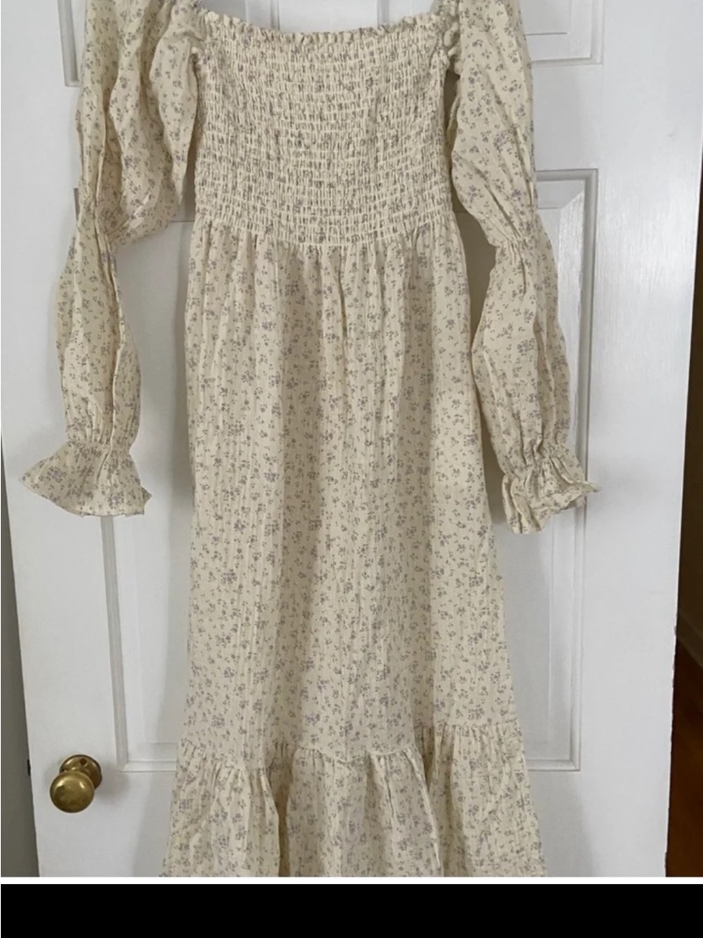 Nothing fits but Floral Smocked Maxi Dress with Puff Sleeves